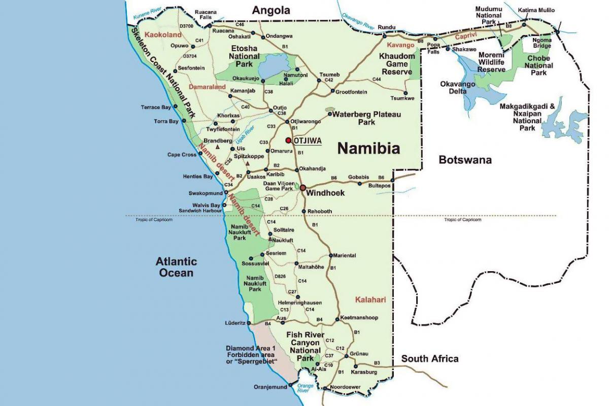 本地图，纳米比亚