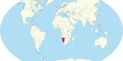 纳米比亚在世界地图上的位置